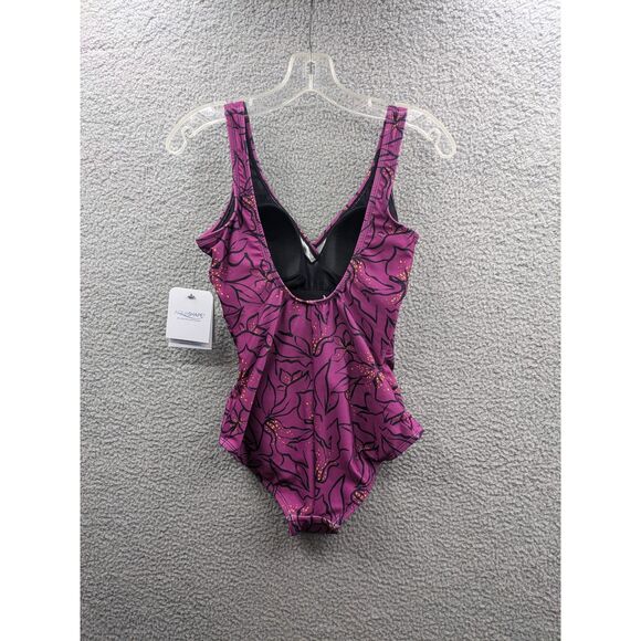 NWT Dolfin Aquashape Womens Moderate Ruched Front One Piece Swimsuit sz 6 - Picture 4 of 12